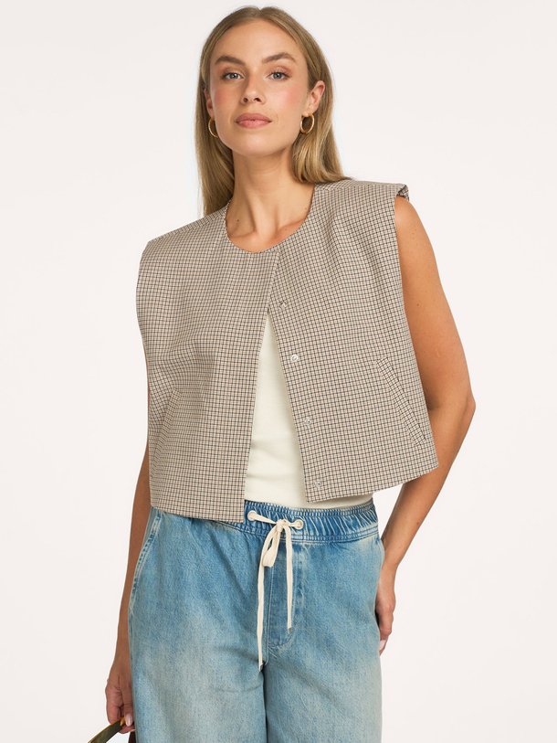 Viscosemix geruit gilet
