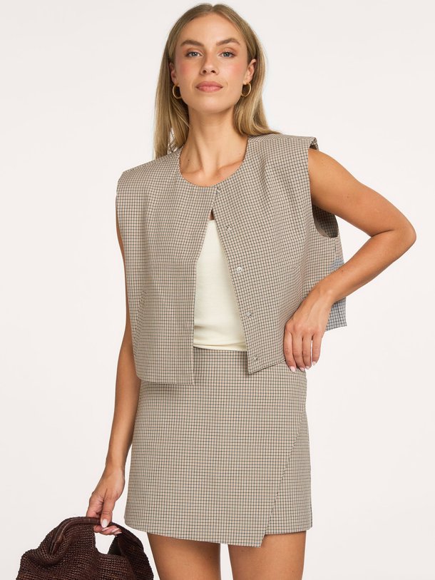 Viscosemix geruit gilet