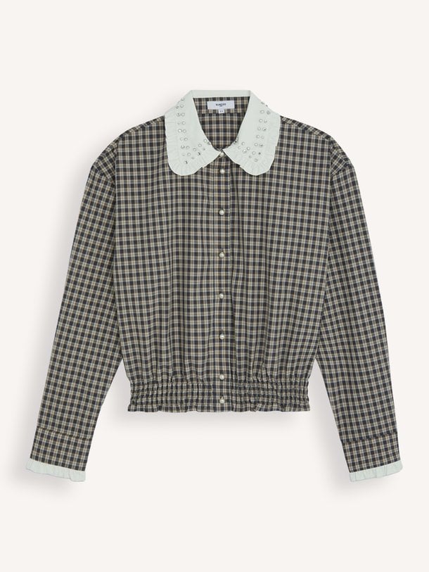 Blouse Lars Lars, katoenen geruite blouse