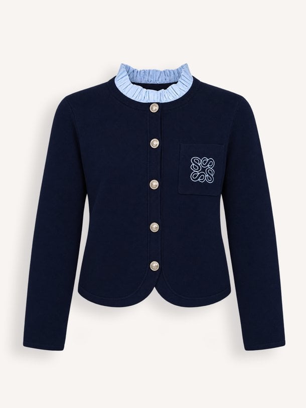 Geola, wolmix vest met afneembare kraag