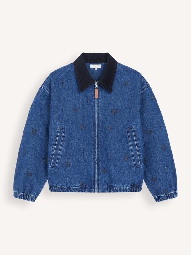 Devon, denim jack met steentjes