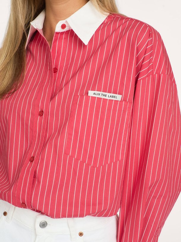 Katoenen gestreepte blouse
