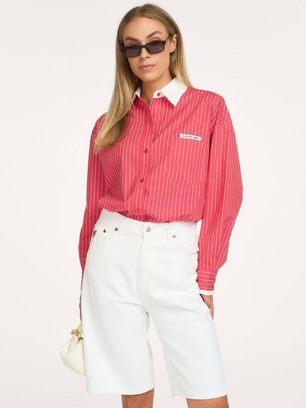 Katoenen gestreepte blouse