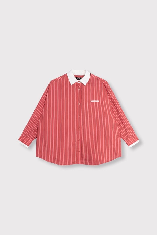 ladies woven oversized striped blouse Katoenen gestreepte blouse