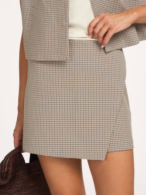 Viscosemix geruite skort