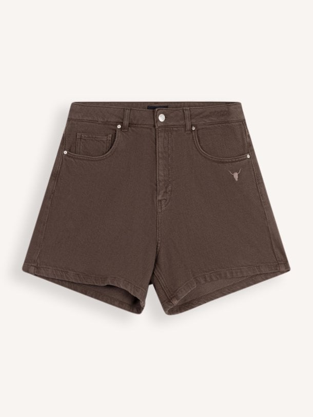 High waist denim short