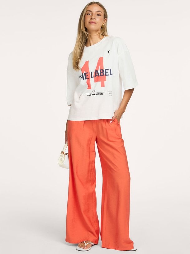 ladies woven irregular wide leg pants Viscosemix broek