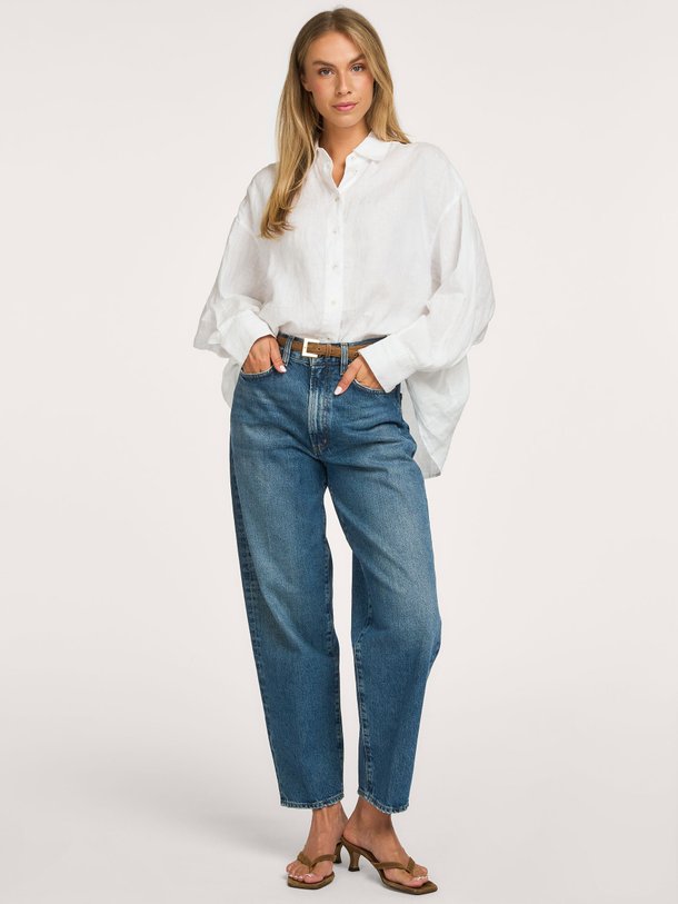 80's, high waist barrel fit jeans