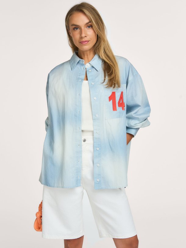 Katoenen gestreepte blouse