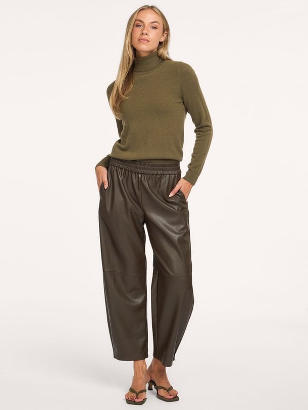Just, leatherlook broek