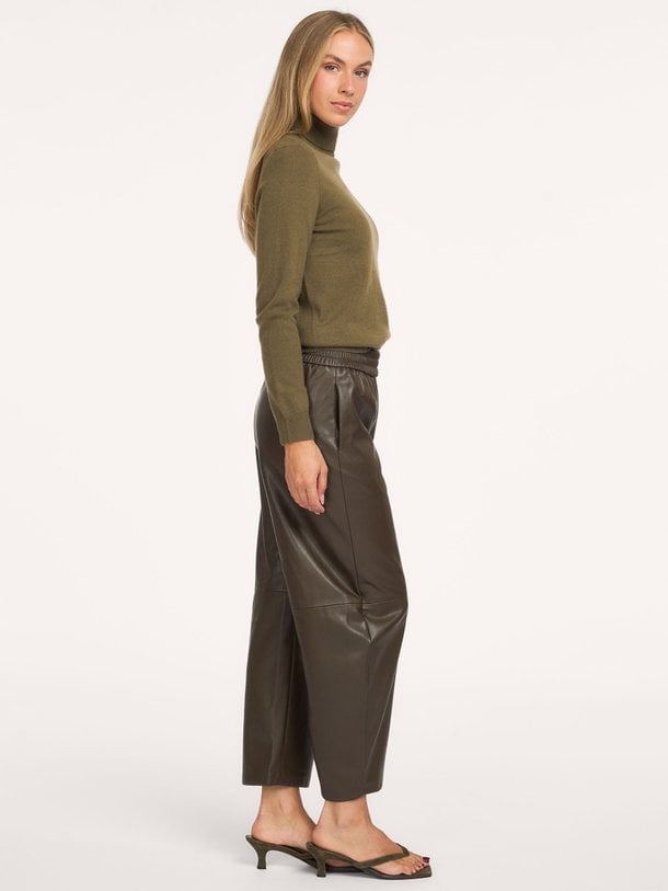 Just, leatherlook broek