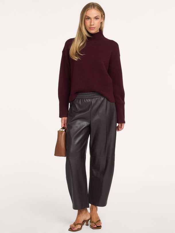 Just, leatherlook broek