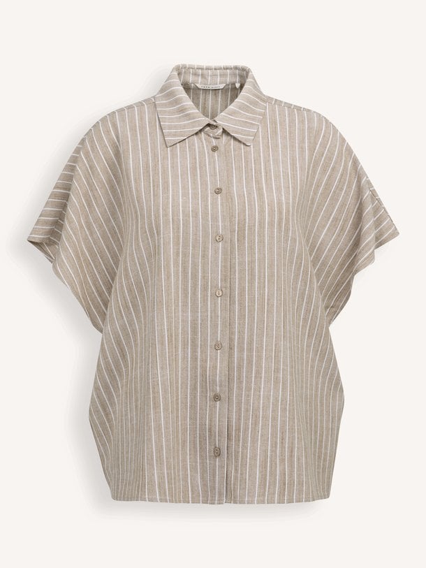 01-201224-606 Viscose/linnenmix gestreepte blouse