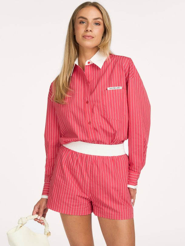 ladies woven striped shorts Katoenen gestreepte short
