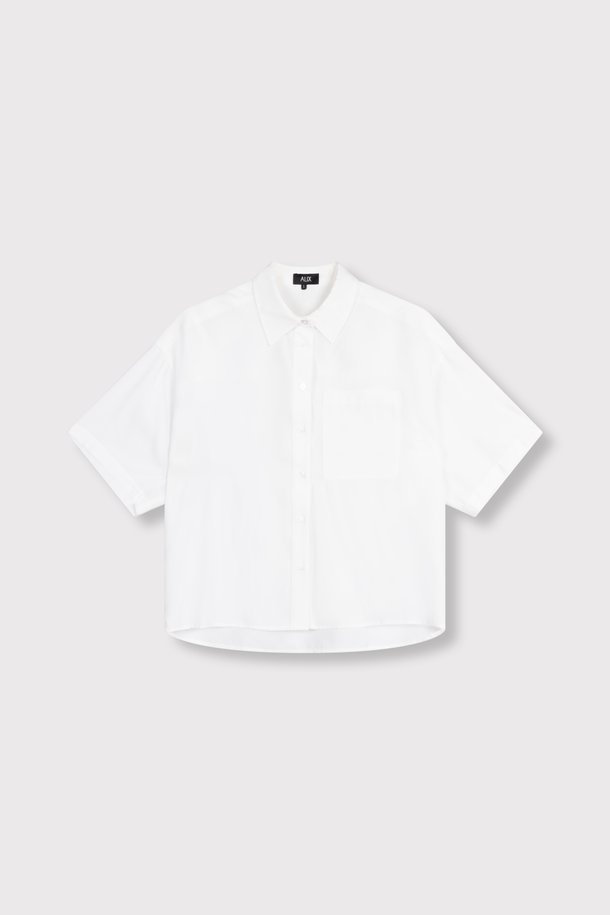 ladies woven modal short sleeve blouse Modalmix blouse met logo