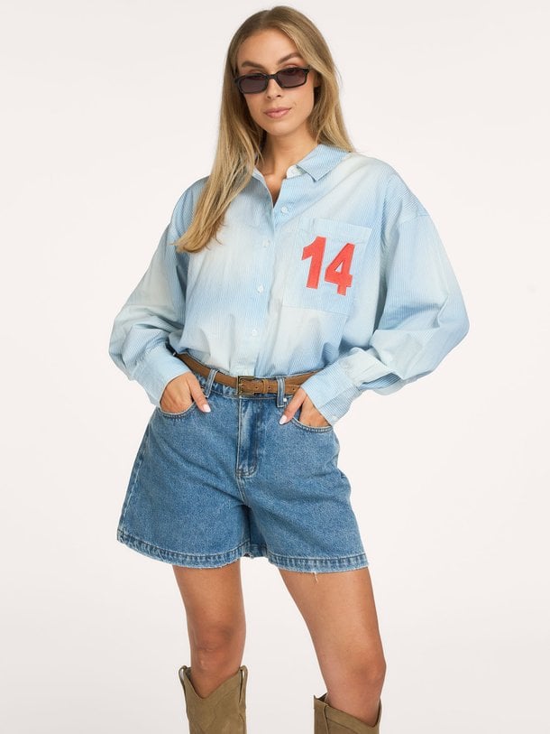 ladies woven bermuda denim shorts High waist denim short
