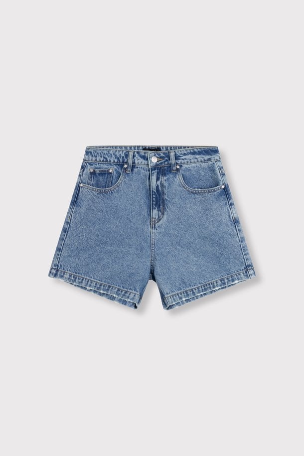 ladies woven bermuda denim shorts High waist denim short