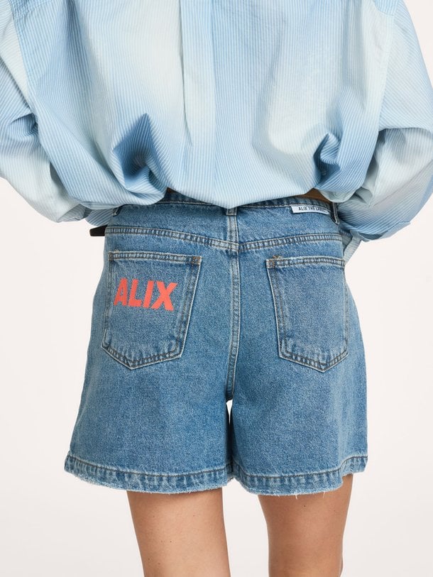 ladies woven bermuda denim shorts High waist denim short