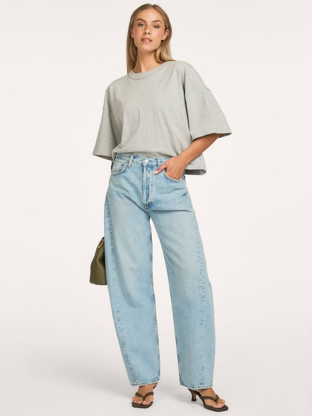 luna pieced jean Luna, high waist barrel fit jeans