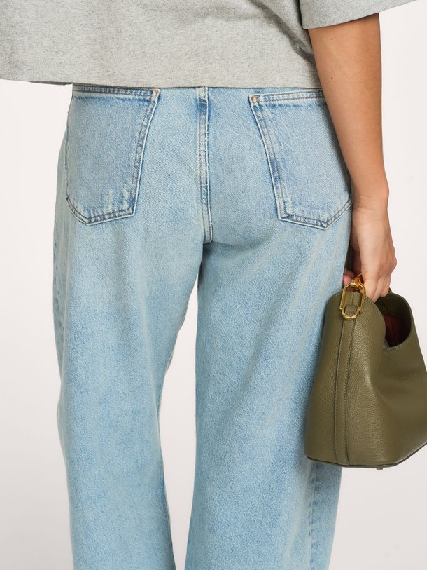 luna pieced jean Luna, high waist barrel fit jeans