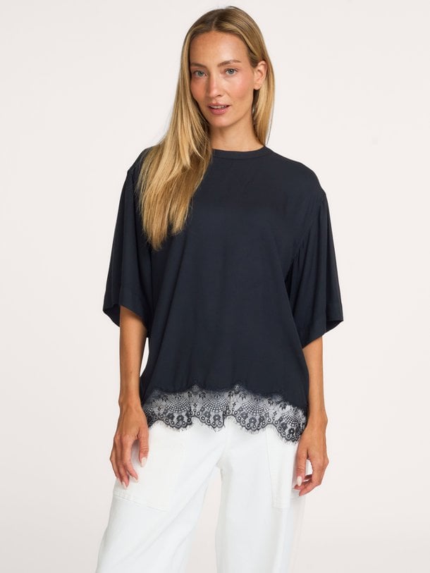 Top Fia Fia, viscose top met kant