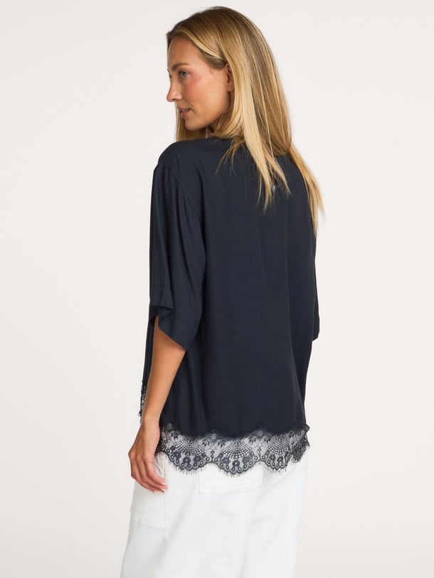Top Fia Fia, viscose top met kant
