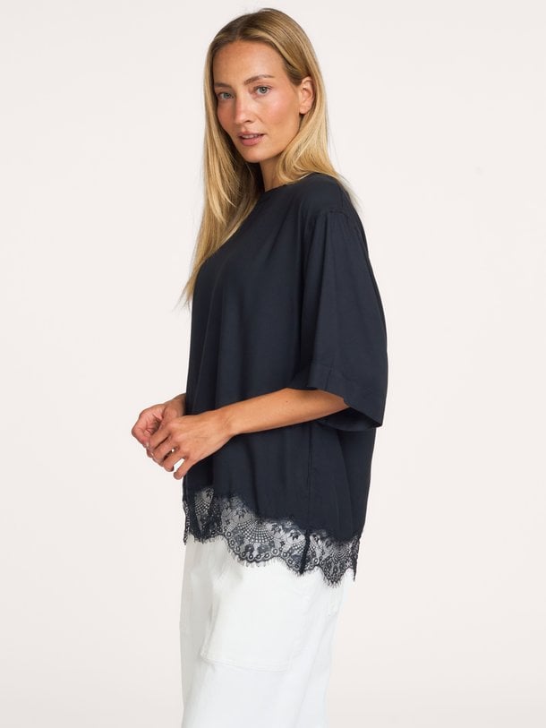 Top Fia Fia, viscose top met kant