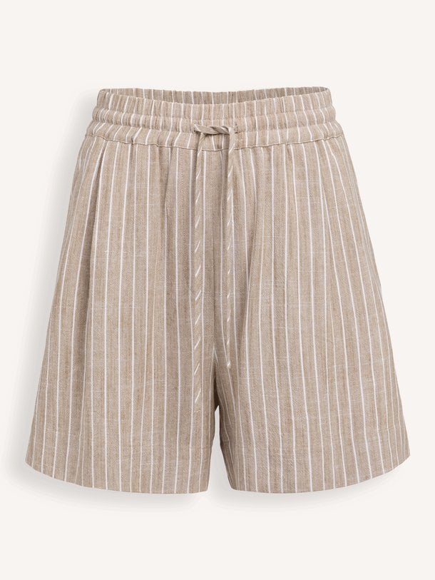 01-321037-606 Viscose/linnenmix gestreepte short