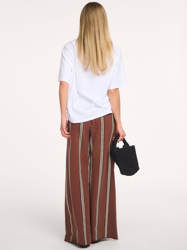 wide leg jogger stripes Organic cottonmix broek