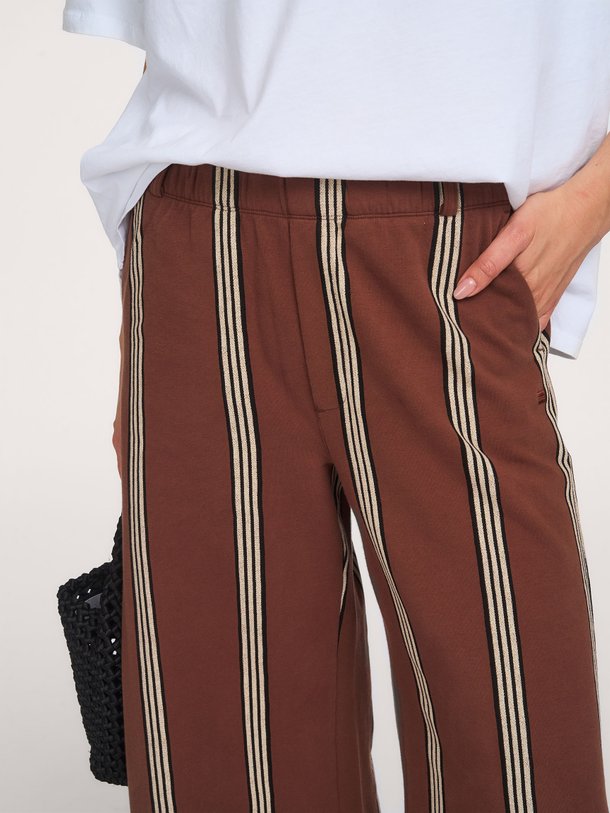 wide leg jogger stripes Organic cottonmix broek
