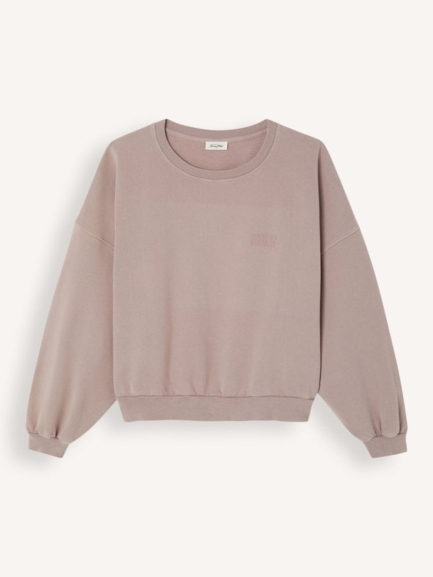 Shop de American Vintage JITBAY sweatshirt bij Orangebag. Een comfortabele basic met een losvallende pasvorm in een stijlvolle mauve kleur. Perfect voor elke dag.