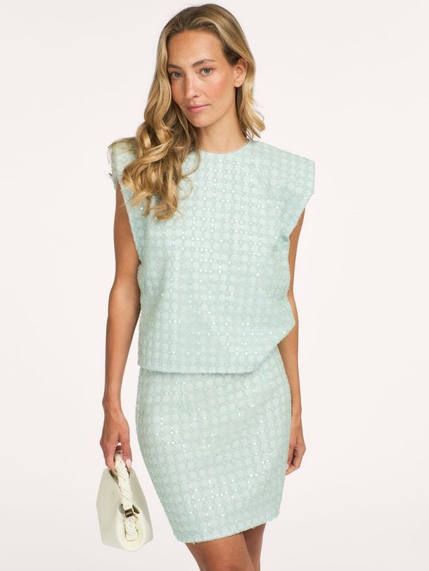 TULA SKIRT - BCR1487 Tula, geweven rok met pailletten