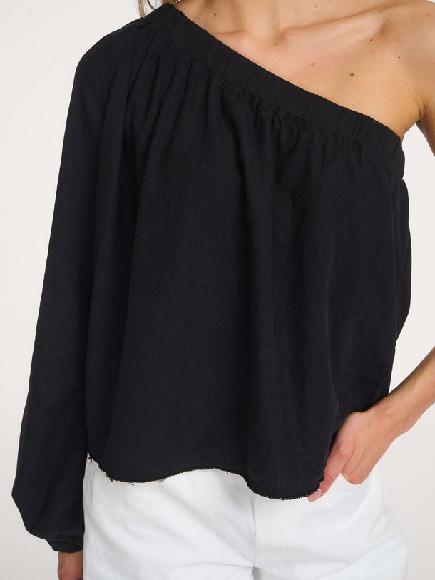 one shoulder top linen Linnen/viscosemix one shoulder top