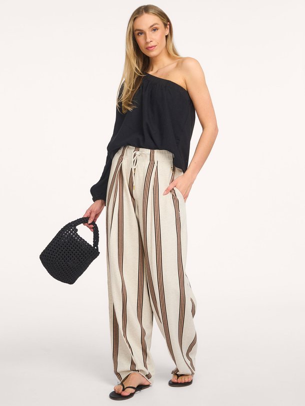 one shoulder top linen Linnen/viscosemix one shoulder top