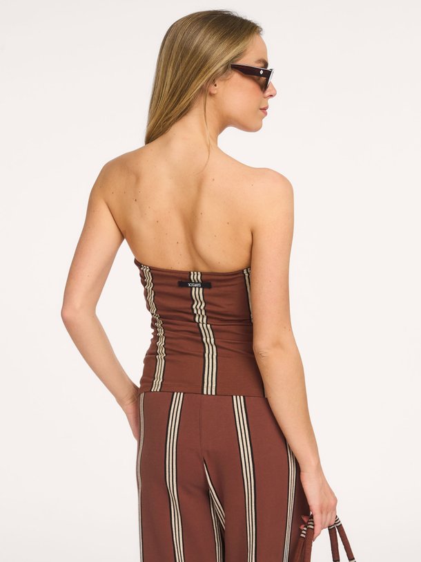 strapless top stripes Organic cottonmix strapless top