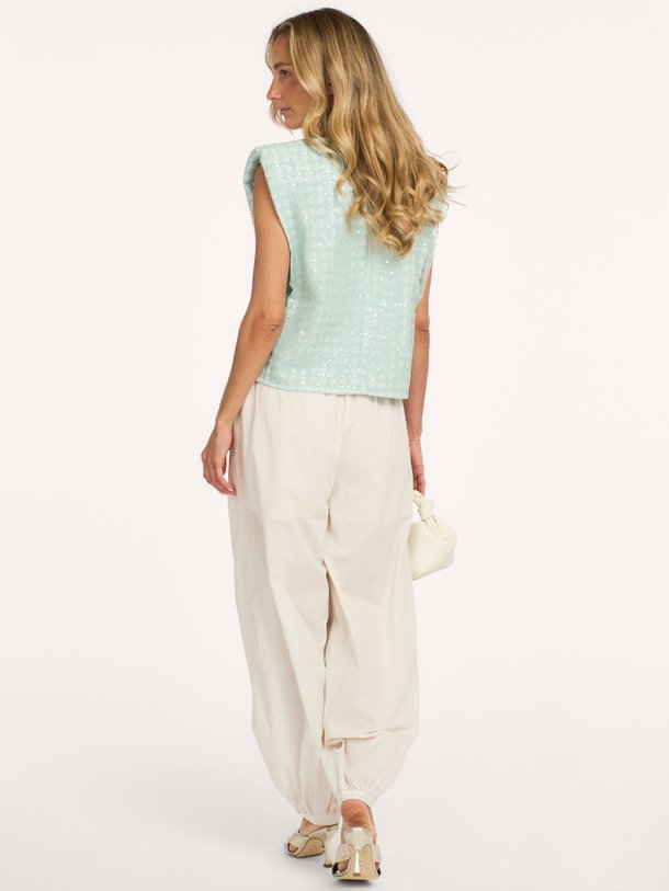 LUCIE SEQUINS TOP - BCR1487 Lucie, geweven top met pailletten