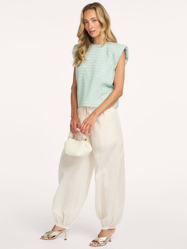 LUCIE SEQUINS TOP - BCR1487 Lucie, geweven top met pailletten