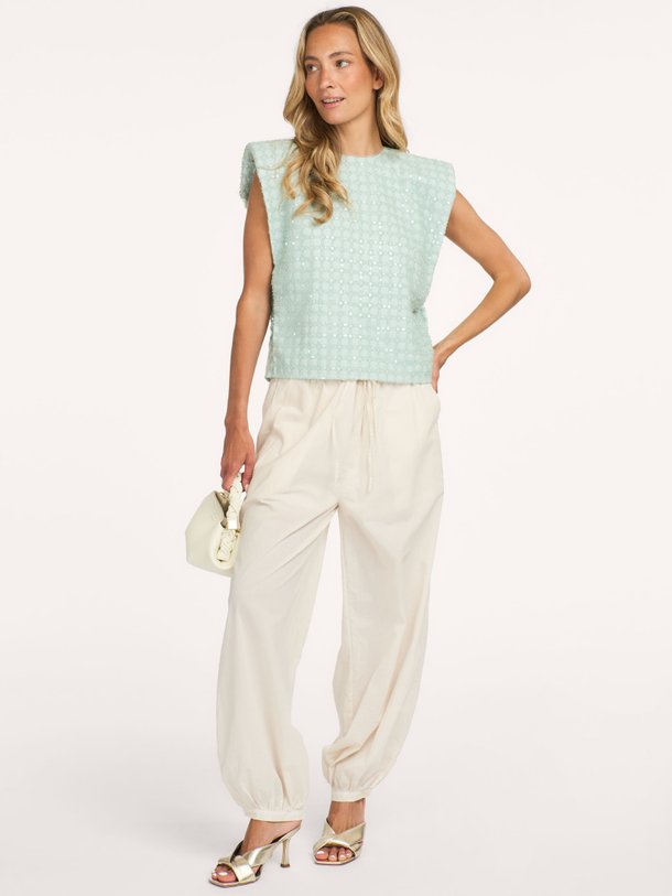 LUCIE SEQUINS TOP - BCR1487 Lucie, geweven top met pailletten