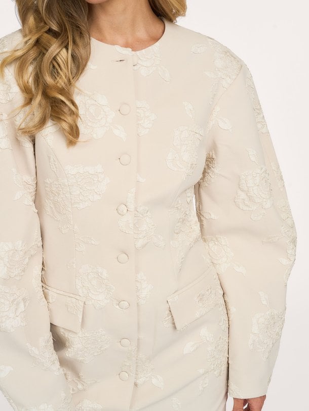 VINETTA TAILORED DRESS - BCR928-BF Vinetta, geweven jurk met dessin