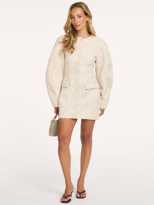 VINETTA TAILORED DRESS - BCR928-BF Vinetta, geweven jurk met dessin