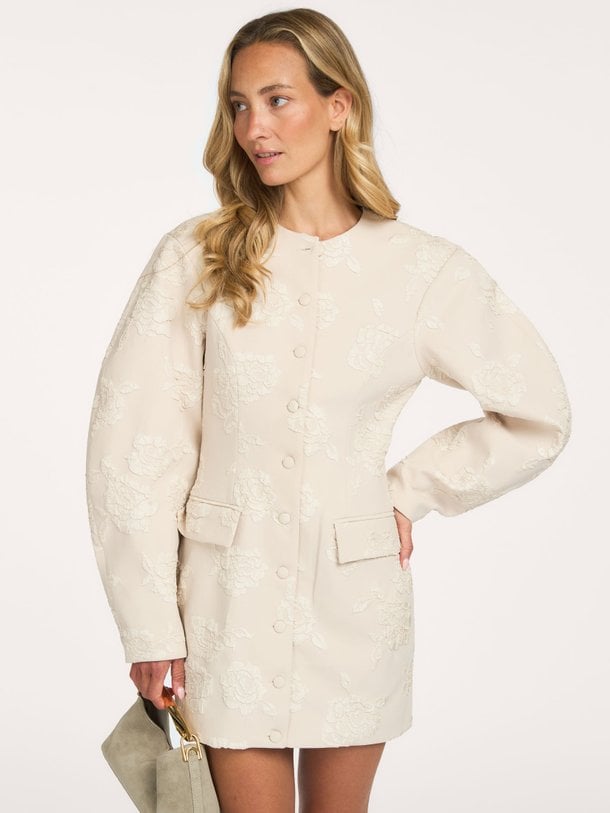 VINETTA TAILORED DRESS - BCR928-BF Vinetta, geweven jurk met dessin