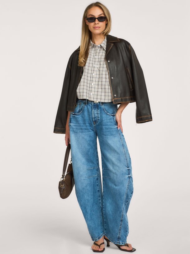 Aliana Aliana, mid waist barrel fit jeans