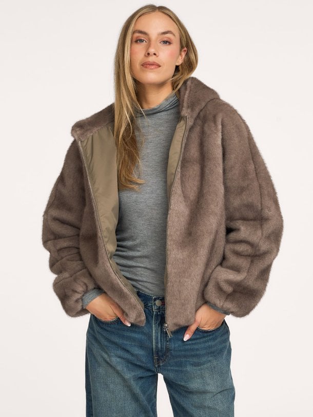 JADA FAUX MINK JACKET Jada, fake fur reversible jack