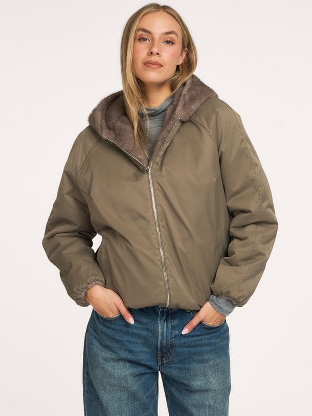 JADA FAUX MINK JACKET Jada, fake fur reversible jack