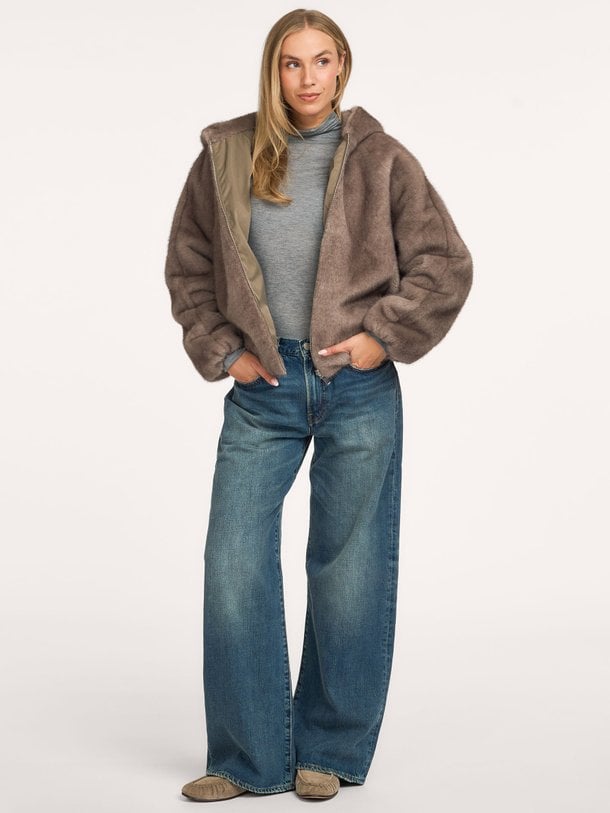 JADA FAUX MINK JACKET Jada, fake fur reversible jack