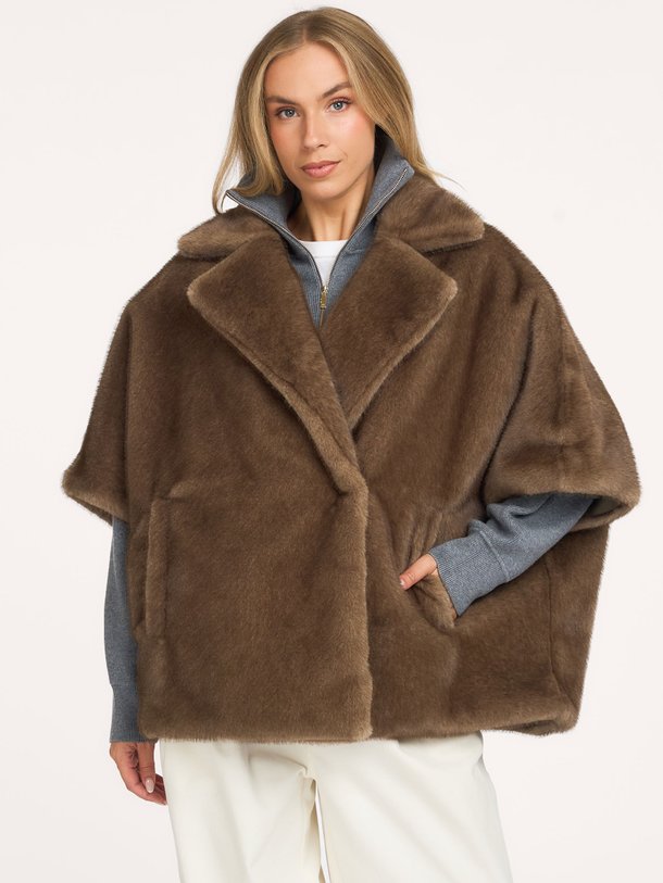 ELIN FAUX MINK CAPE Elin, fake fur cape