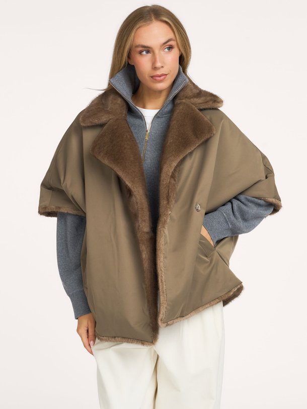 ELIN FAUX MINK CAPE Elin, fake fur cape