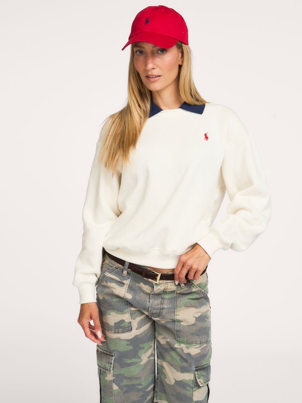 KNIT-SWEATSHIRT Katoenmix polo sweater