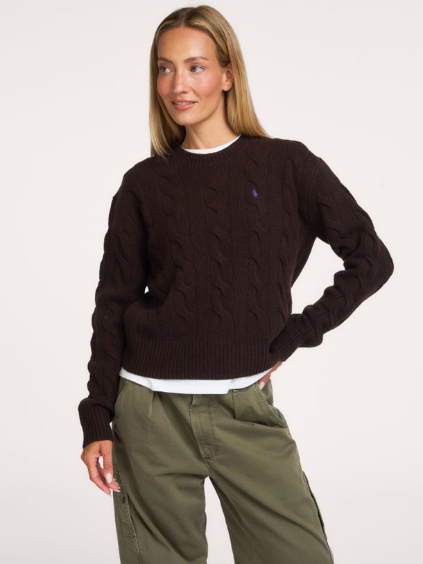 SWEATER-PULLOVER Wol/cashmeremix kabeltrui