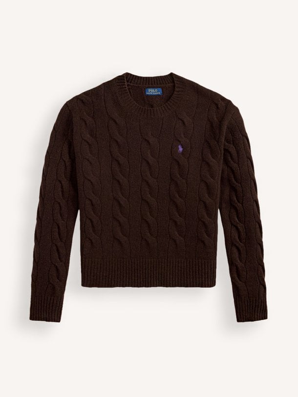 SWEATER-PULLOVER Wol/cashmeremix kabeltrui